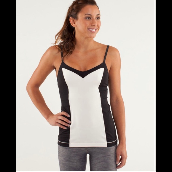 lululemon athletica Tops - Lululemon Elongate Tank Polar Cream / Black 8